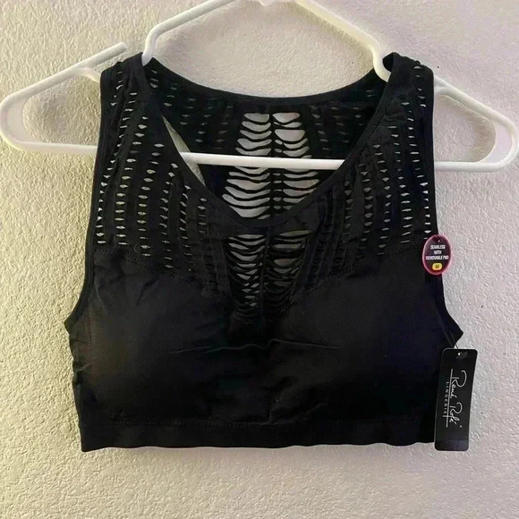 🆕Rene Rofe Seamless Cut Out Black Sport Bra🆕 - Picture 5 of 12